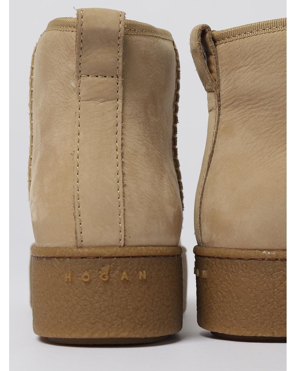 Hogan Natural Flat Ankle Boots