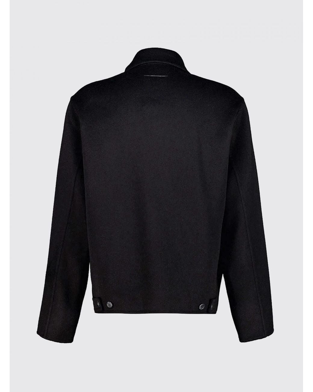 MM6 by Maison Margiela Black Pure Wool Shirt Jacket With Zip Closure for men