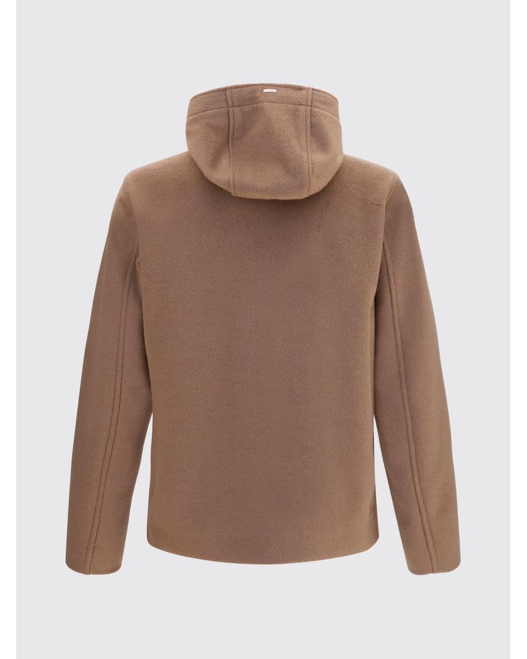 Herno Brown Single-Breasted Short Coat for men