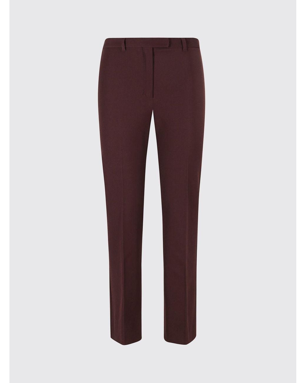Max Mara Purple Skinny Fit Stretch Cotton-Blend Trousers With Mid-Rise Waist