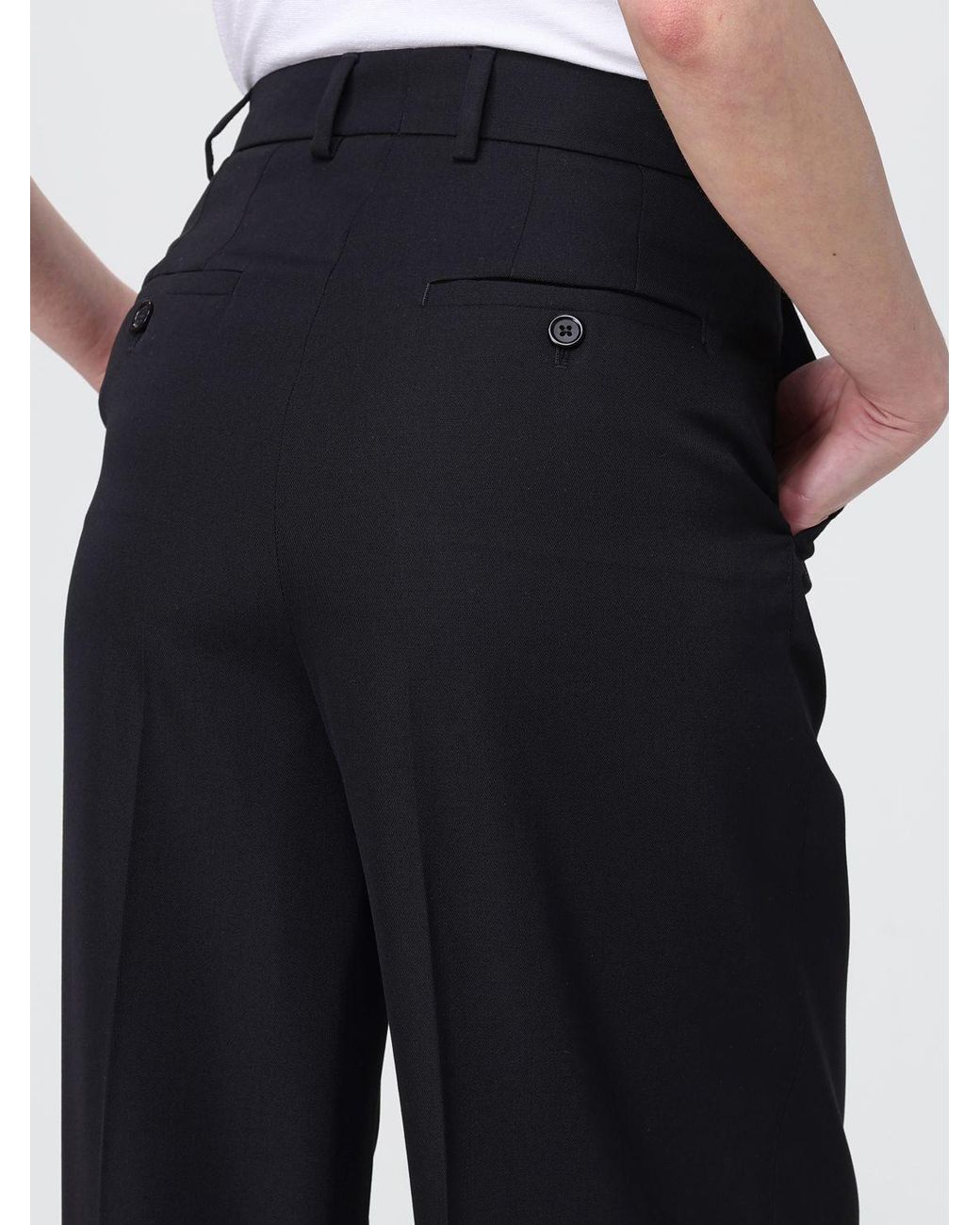 Dolce & Gabbana Black Dolce &Amp Gabbana Wide Leg Virgin Wool Trousers