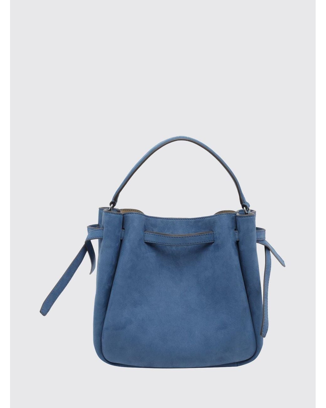 Tory Burch Blue Romy Mini Nubuck Leather Bucket Bag