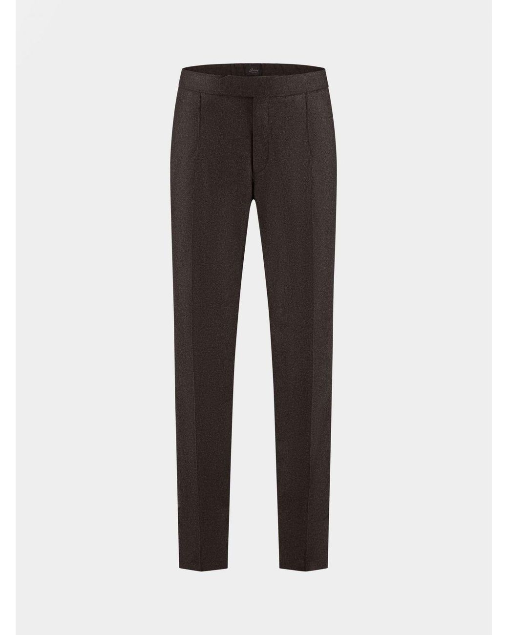 Brioni Brown Slim-Fit Tailored Gabardine Trousers With Concealed Fastening for men