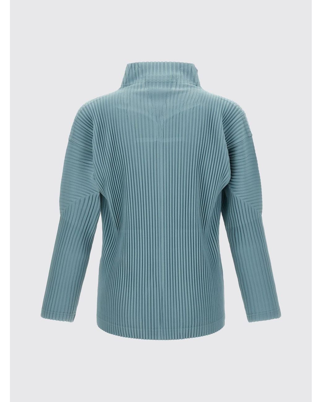 Homme Plissé Issey Miyake Blue Homme Plissé Issey Miyake Pleated Cardigan With Turtleneck And Zip for men