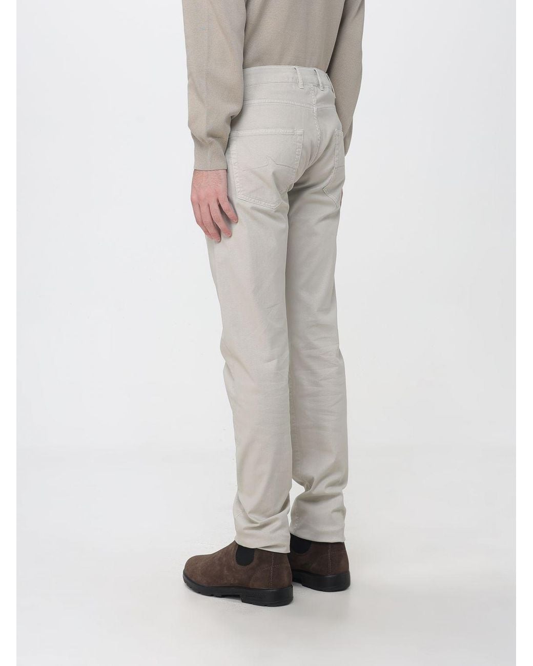Paul & Shark Gray Paul &Amp Shark Slim Fit Cotton Blend Five-Pocket Trousers for men