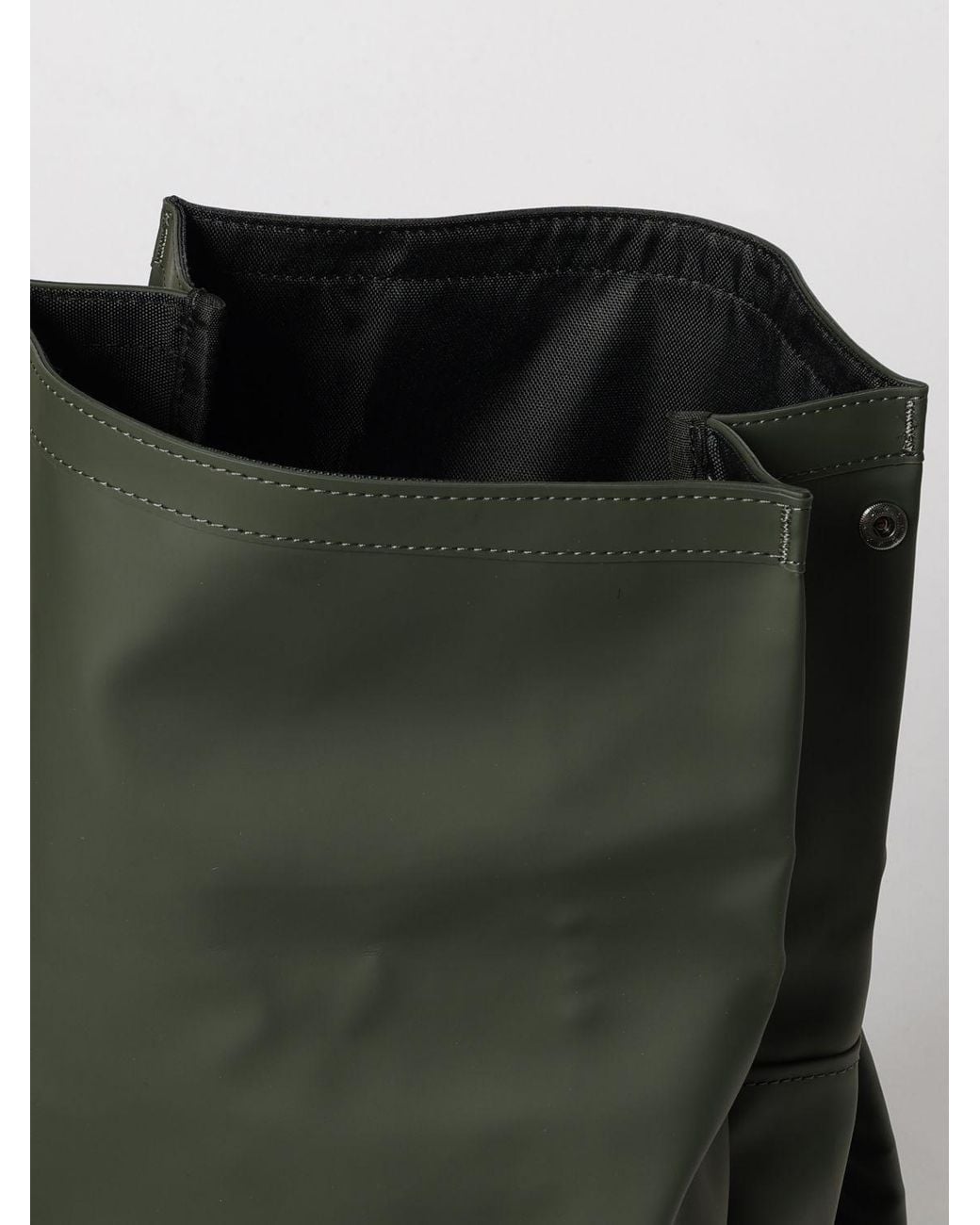 Rains Green 2 Way Waterproof Polyester Tote Backpack With Flap Closure for men