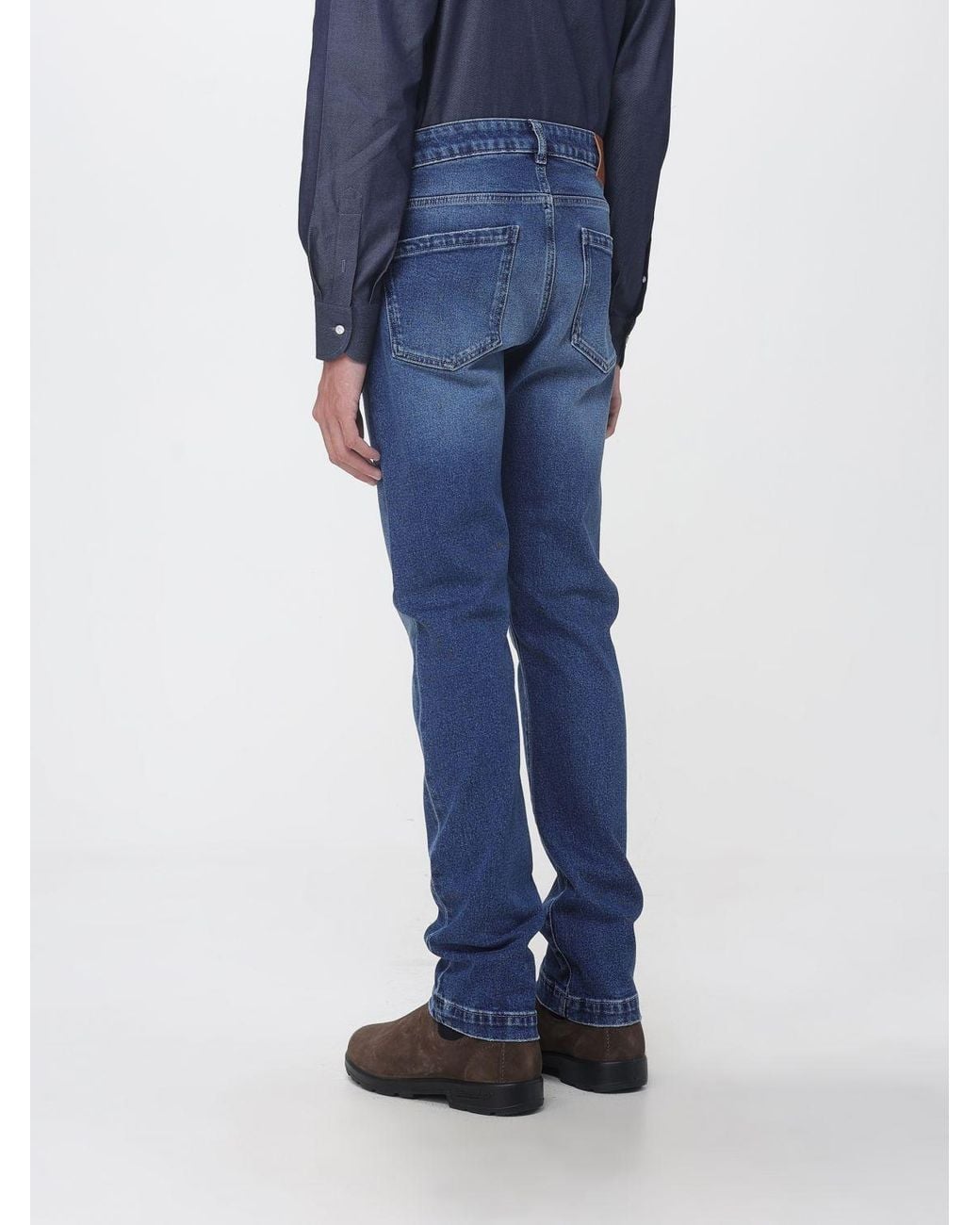 Luciano Barbera Blue Mid-Rise Slim Fit Skinny Jeans for men