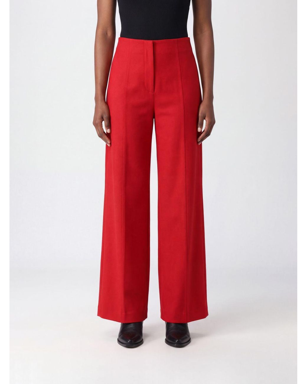 Liviana Conti Red Eric High-Waisted Palazzo Trousers