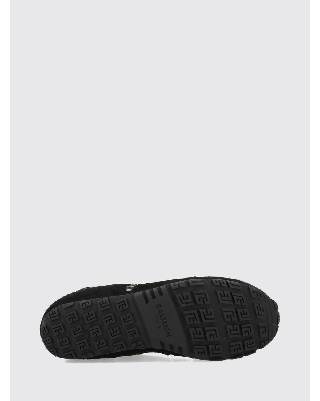 Balmain White Pb Monogram Leather And Suede Low-Top Sneakers for men