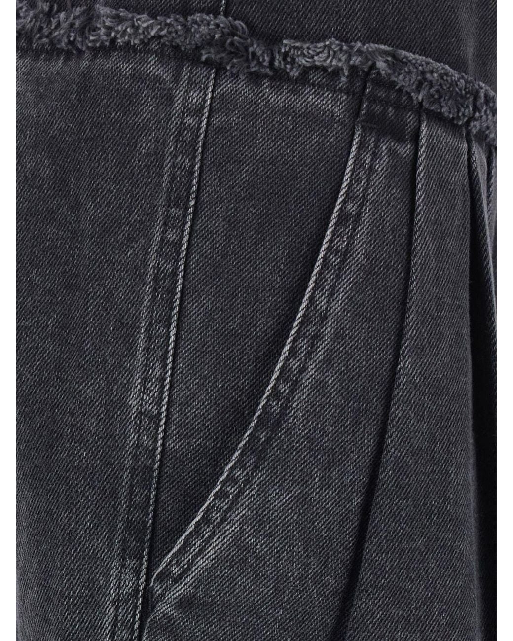 Isabel Marant Black Iniza High-Waisted Wide-Leg Denim Jeans