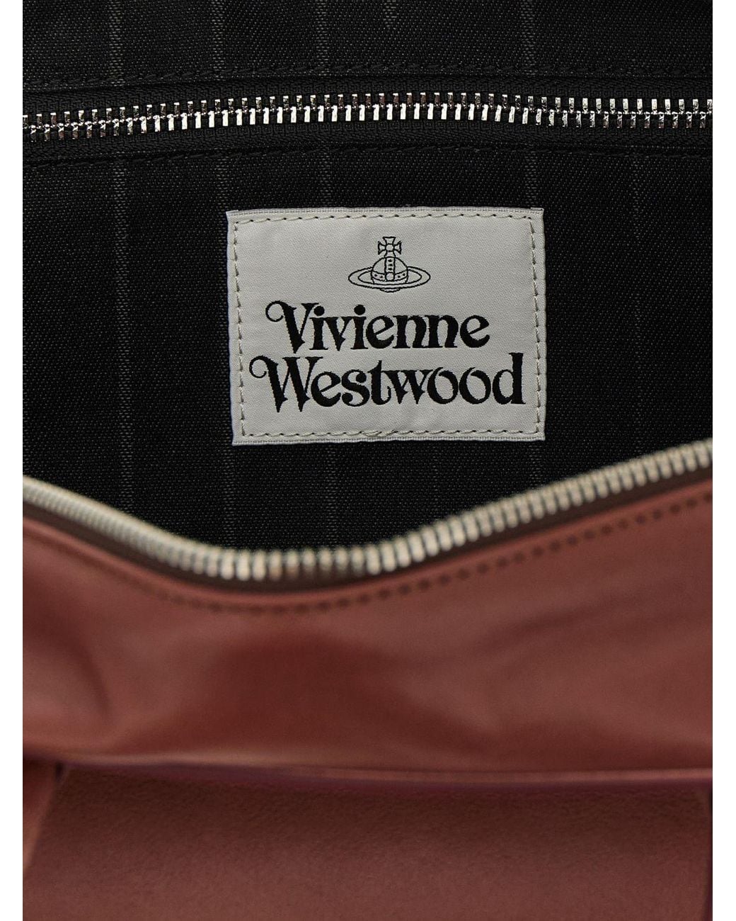 Vivienne Westwood Brown Shirley Monogram Leather Shoulder Bag With Orb Logo