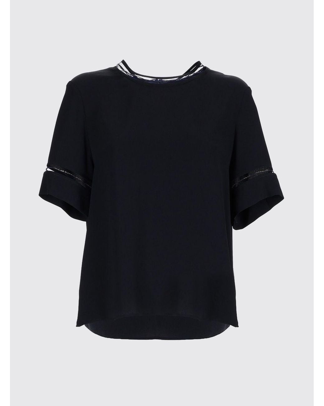 Fabiana Filippi Black Crêpe De Chine Blouse