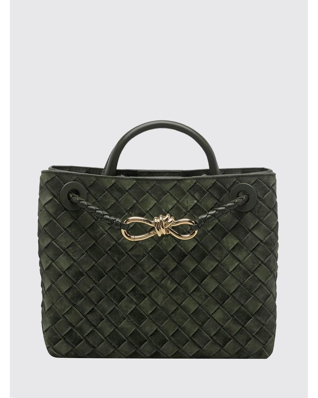 Bottega Veneta Black Andiamo Small Intrecciato Calf Leather Handbag