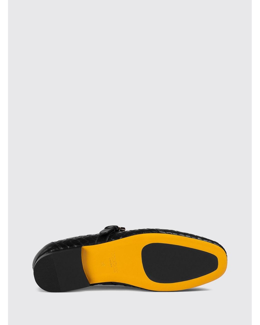 Doucal's White Woven Calfskin Mary Jane Flats With Adjustable Strap
