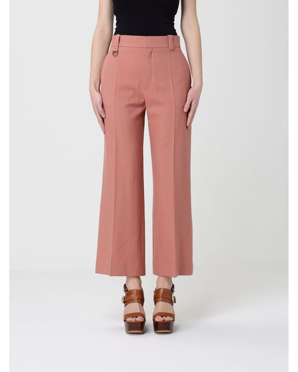 Chloé Pink ChloÉ Cotton Cropped Trousers