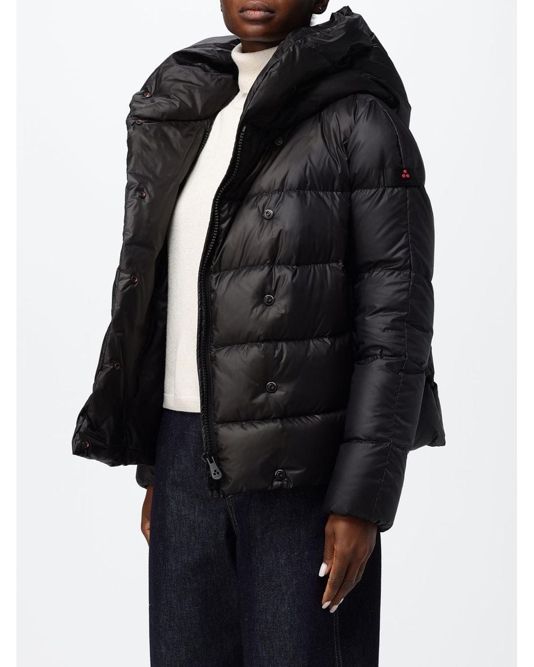 Peuterey Black Short Quilted Nylon Puffer Jacket With A Hood And Water-Repellent Finish
