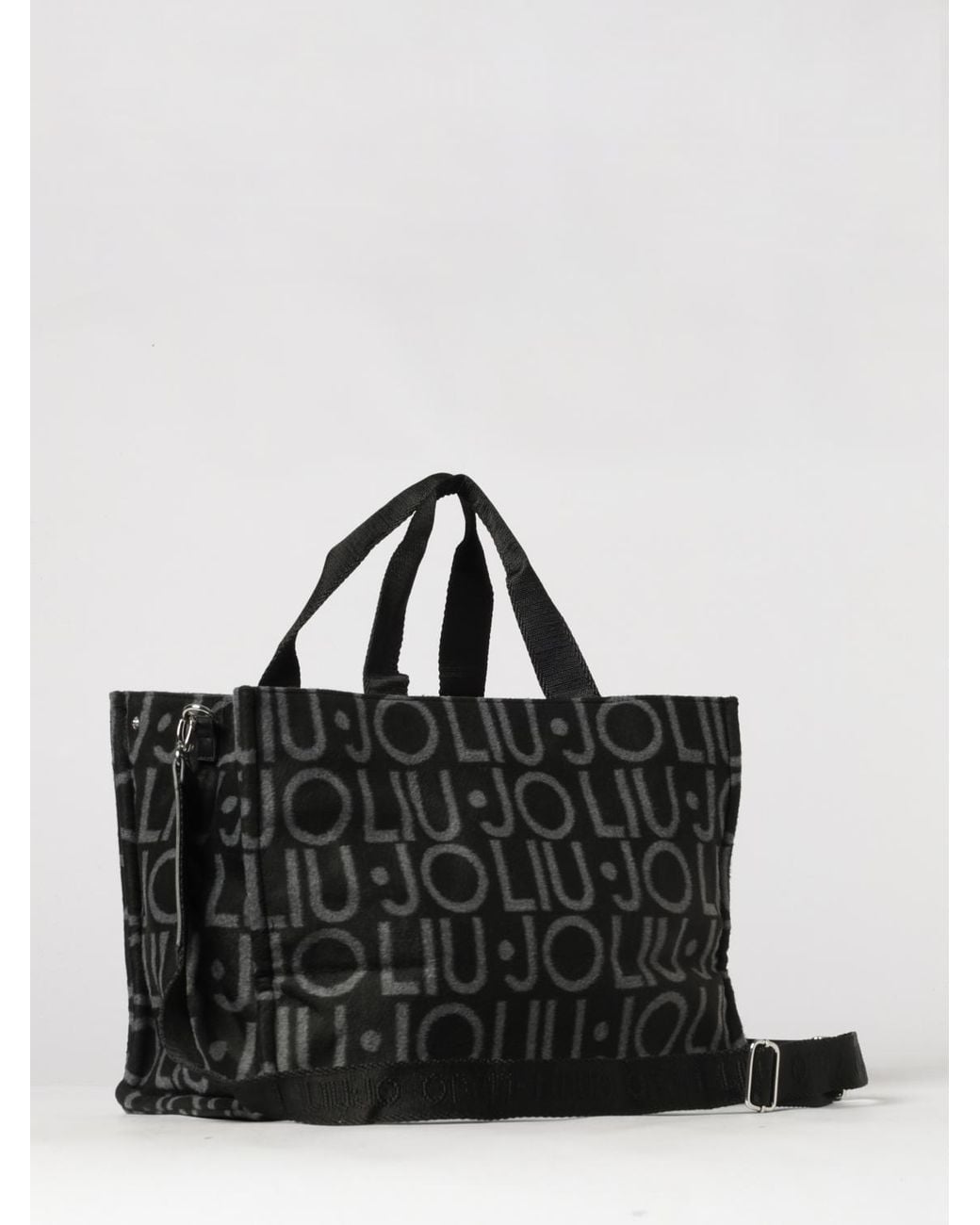 Liu Jo Black Tote Bag With Double Handle, Zip Closure And Adjustable Shoulder Strap