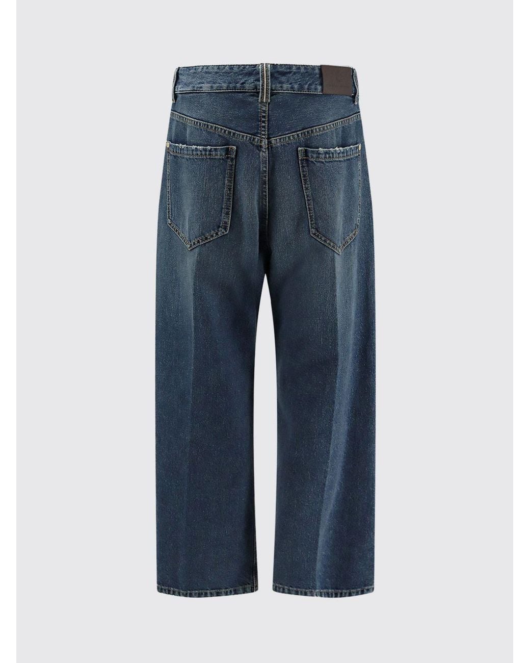 Brunello Cucinelli Blue Wide-Leg Cropped Jeans