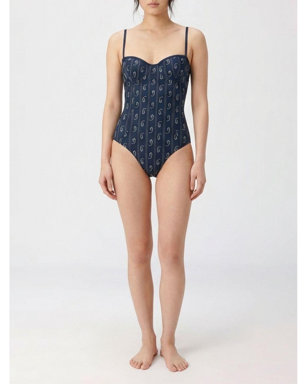 Tory Burch Blue Floral Swimsuit