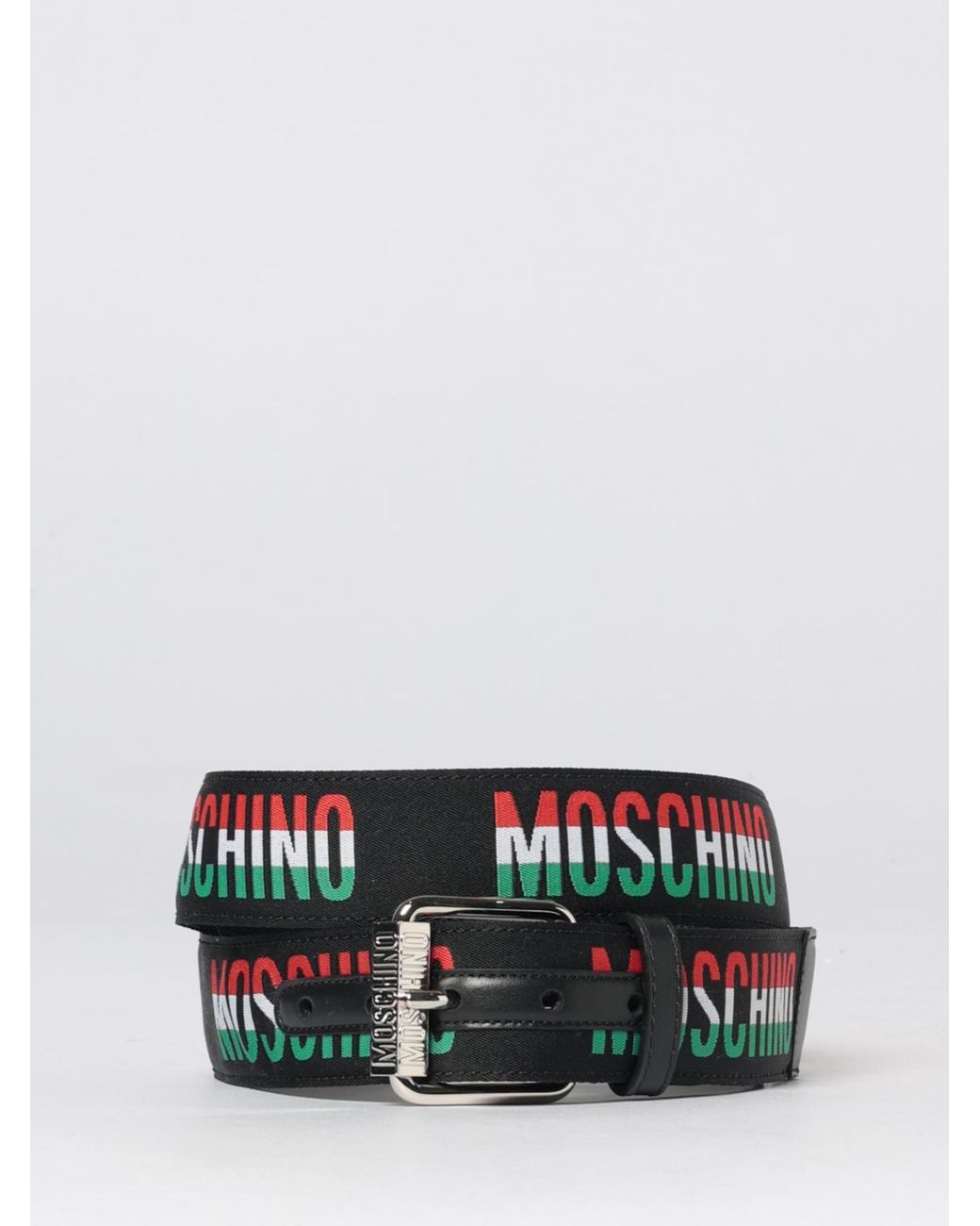Moschino Couture White Canvas Belt With Jacquard Logo for men