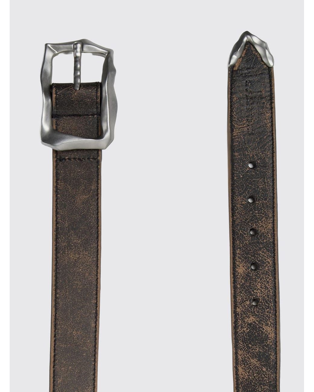Cinturón Ajustable De Piel Envejecida Con Hebilla De Espiga CAMPERLAB de hombre de color White