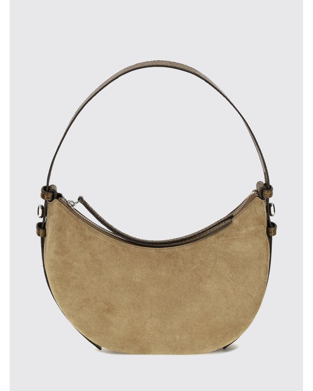 Tory Burch White Romy Suede Half-Moon Hobo Bag