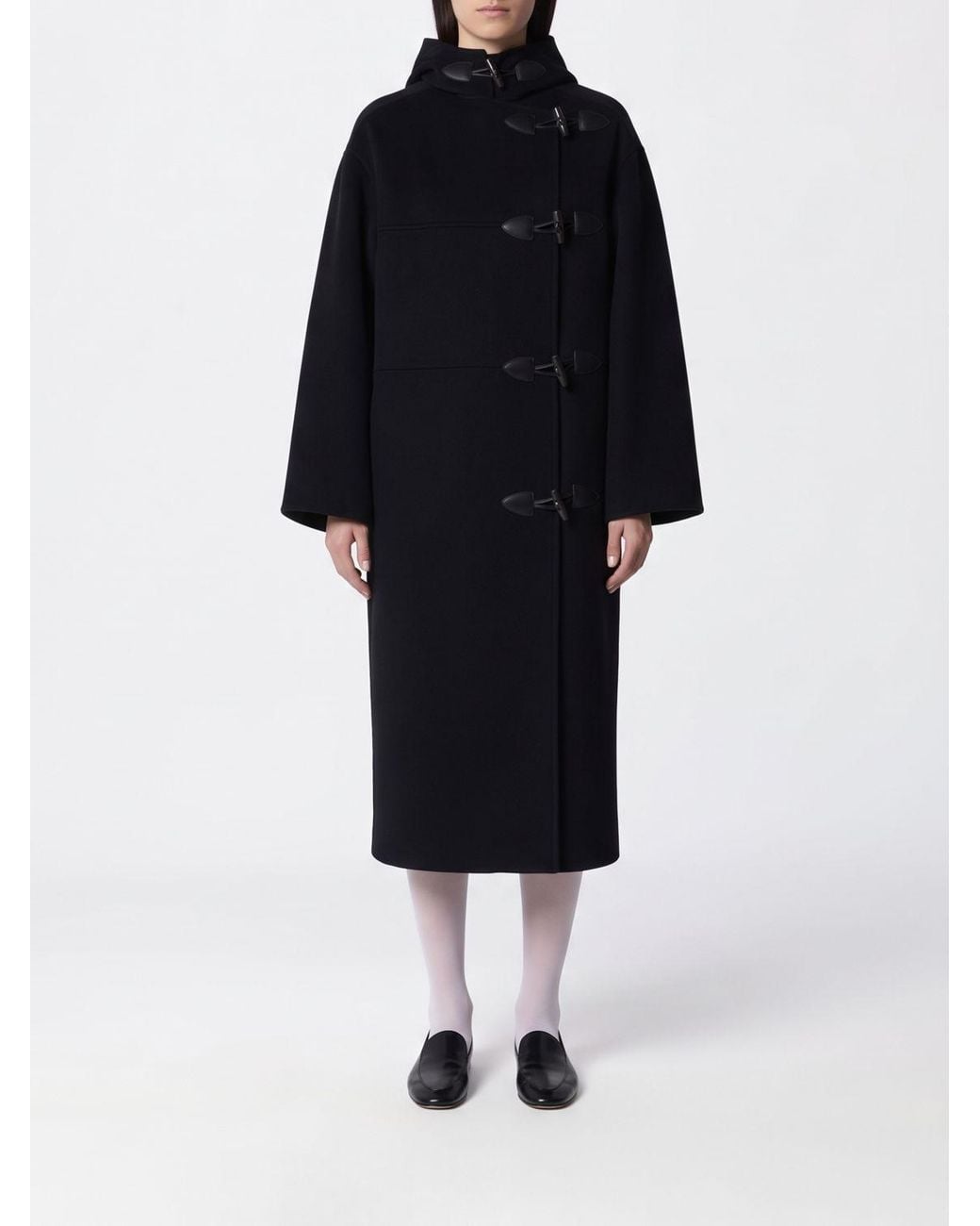 Rohe Black Long Duffle Coat
