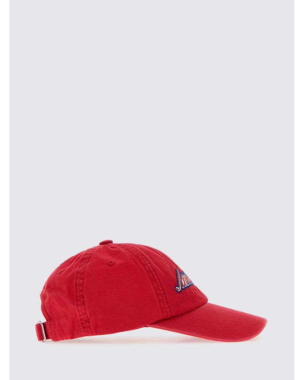 AMI Red Cotton Baseball Cap With Contrast Logo for men