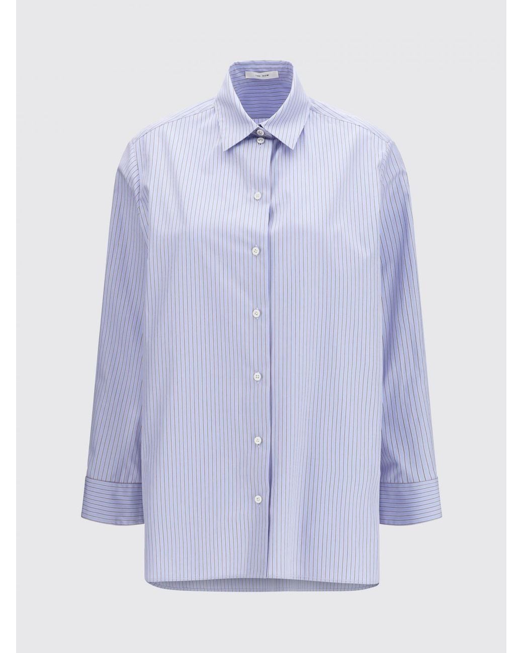 The Row Purple Striped Cotton Shirt