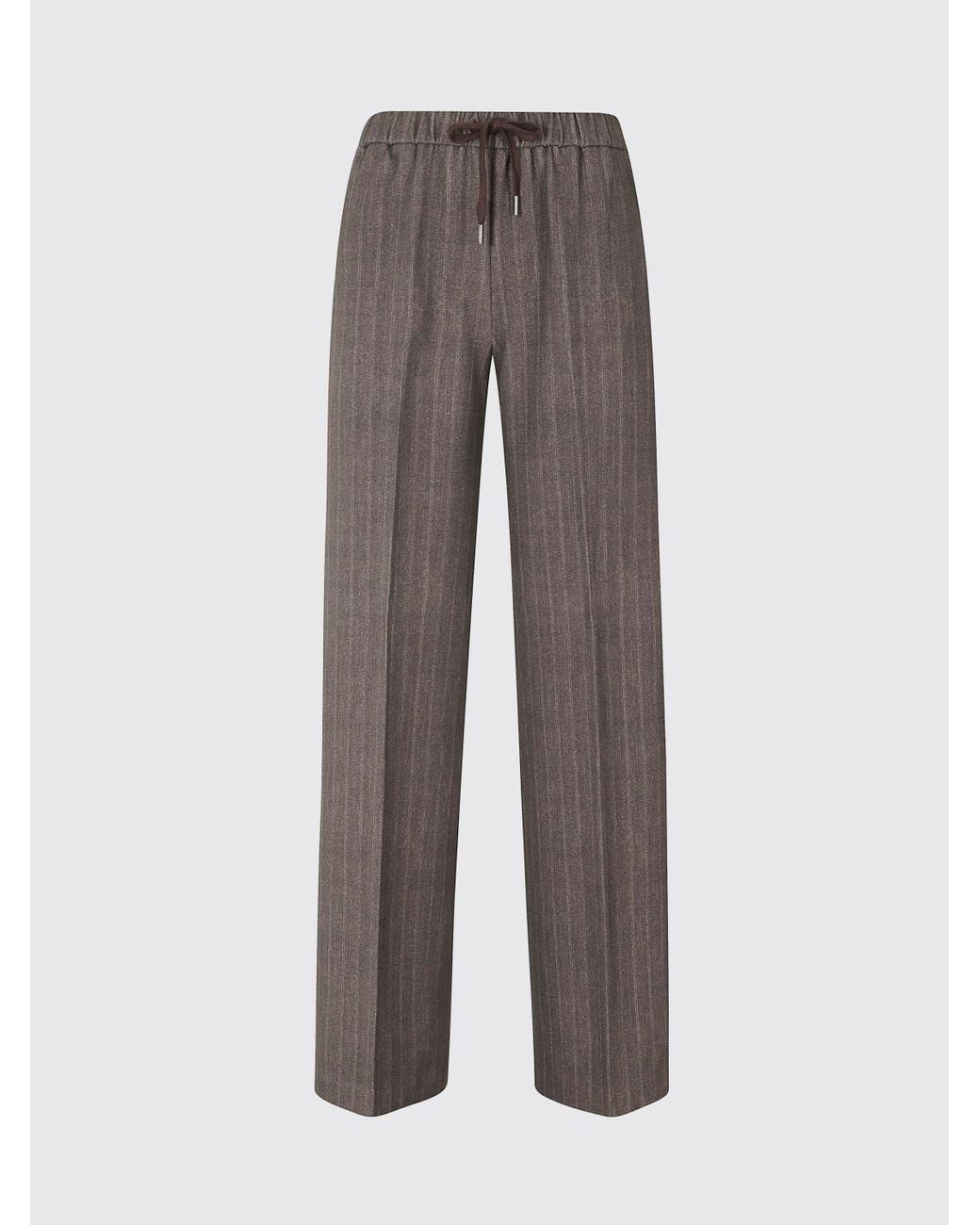 Circolo 1901 Brown Pinstriped Palazzo Trousers