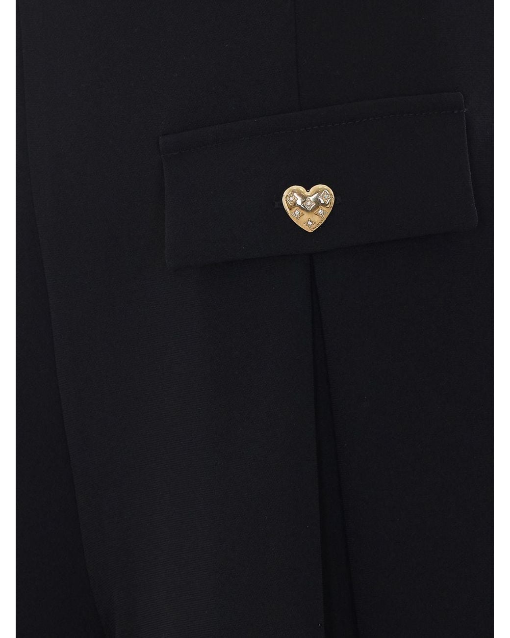Twinset Black High-Waisted Crêpe Shorts With Pleats And Flap Pockets