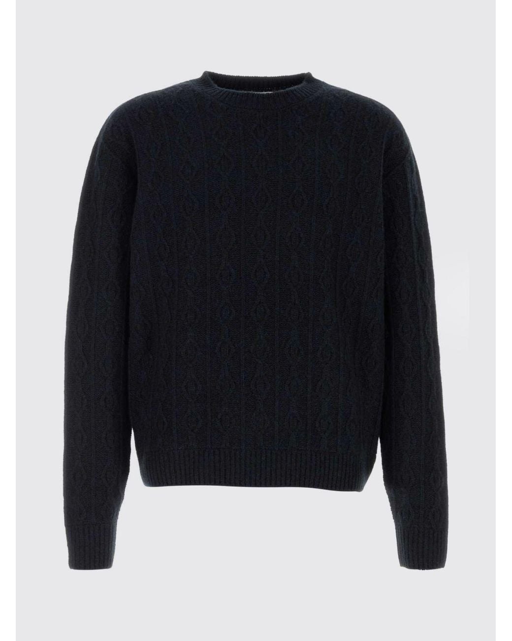 The Row Blue Crewneck Pure Cashmere Jumper With Ribbed Trims for men