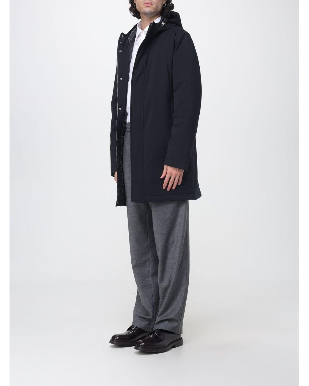 Herno Blue Hooded Padded Windbreaker Jacket for men