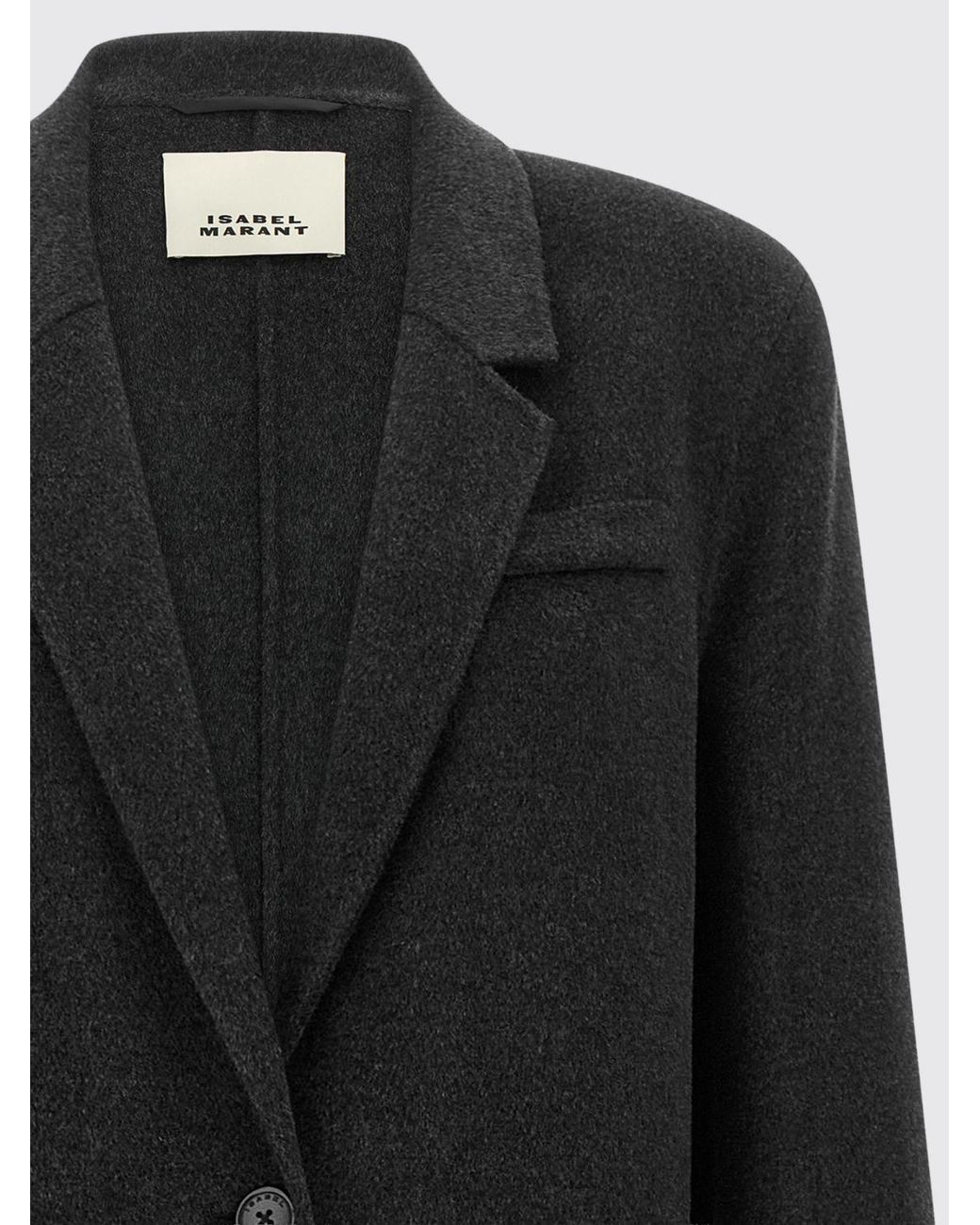 Isabel Marant Black Single-Breasted Long Coat