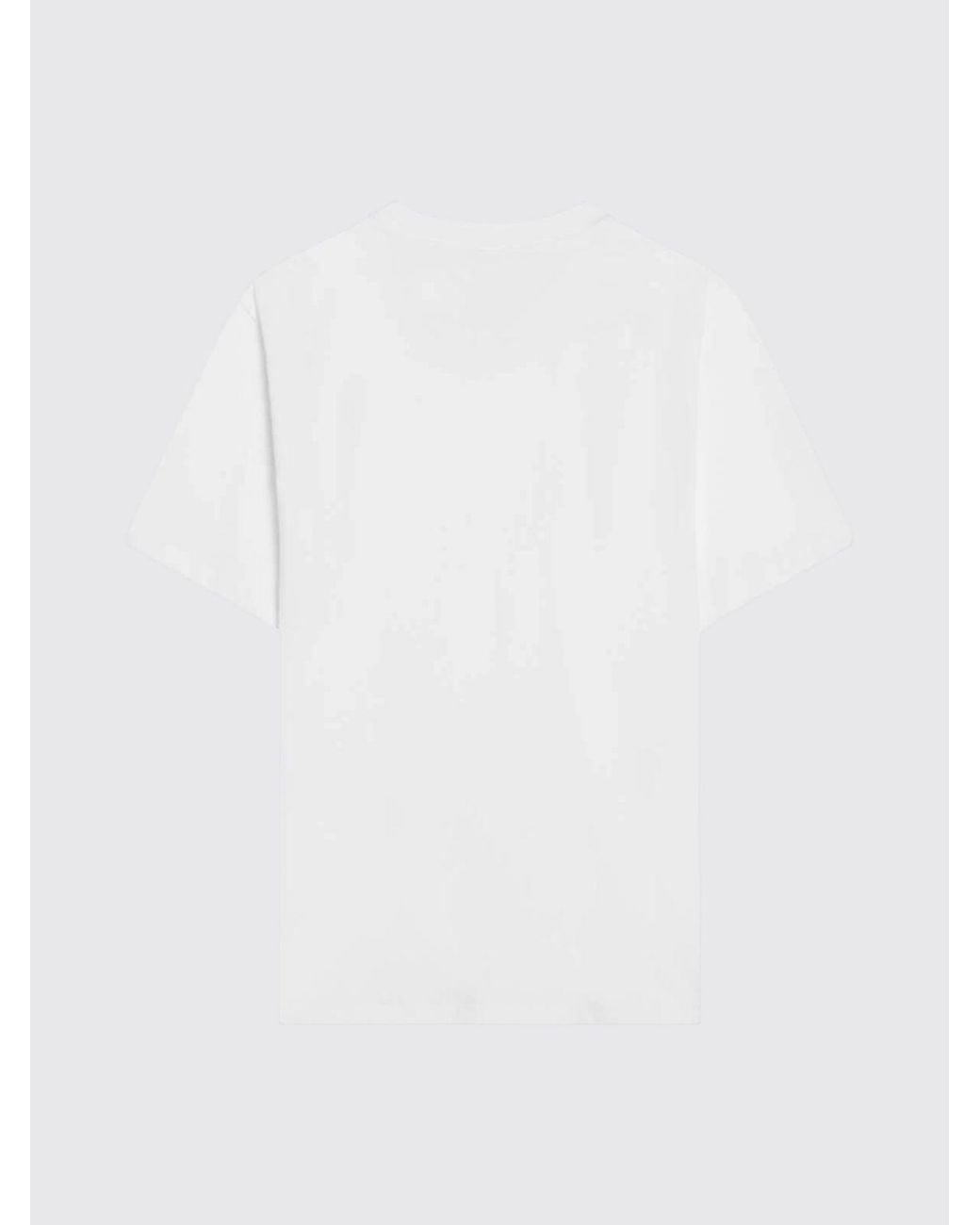 AMI White Long-Sleeved Organic Cotton T-Shirt With Embroidered Logo for men