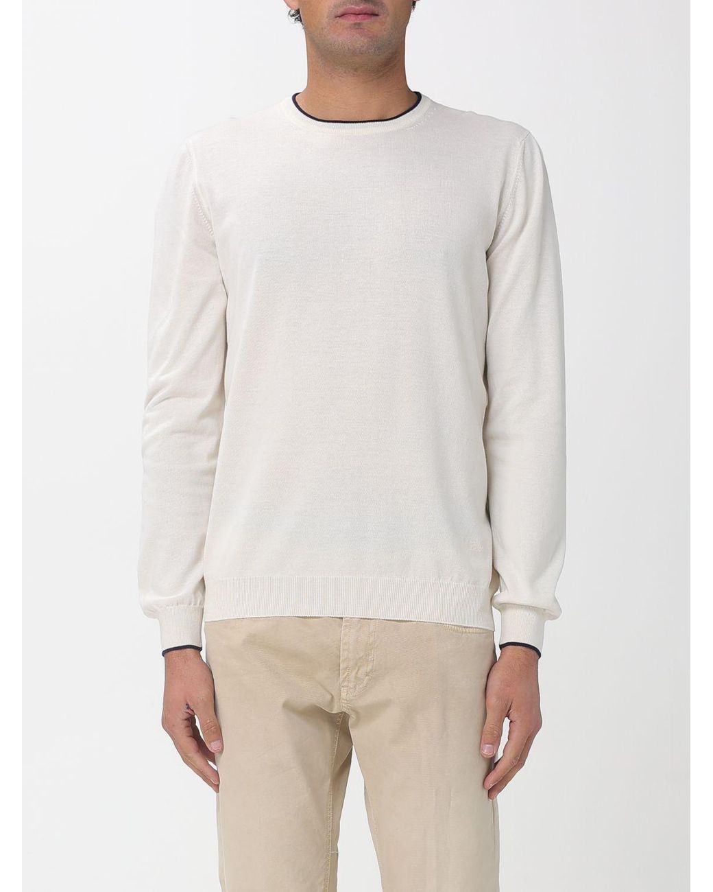 Pullover Girocollo di Fay in White da Uomo