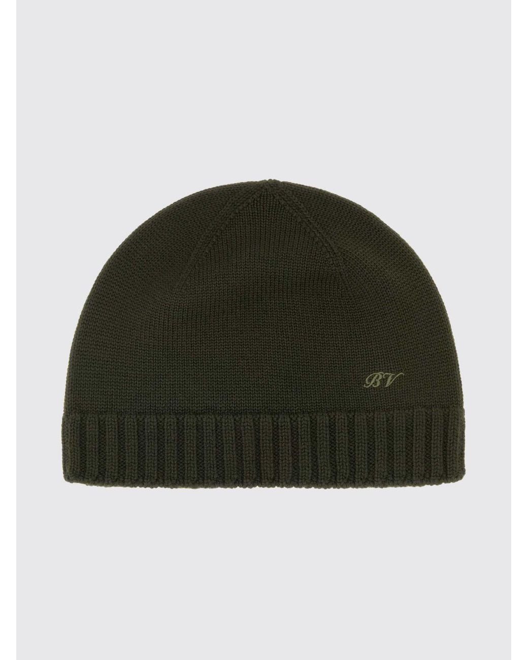 Bottega Veneta Green Ribbed Wool Beanie Hat With A Classic Cuffed Design for men