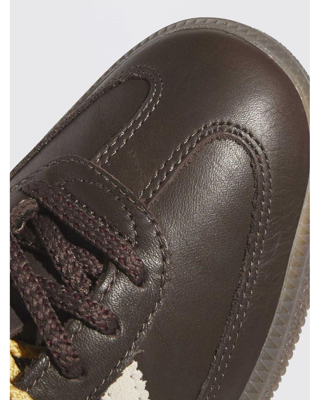 Adidas Originals Brown Samba Og Smooth Leather Low-Top Trainers With 3-Stripes Logo for men