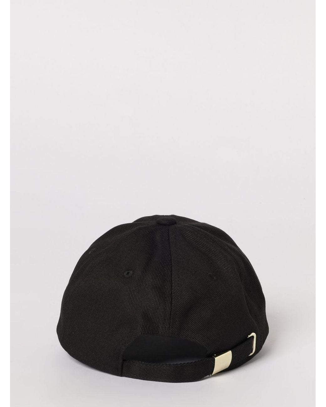 Versace Jeans Couture Black Cotton Twill Hat With Logo Print for men
