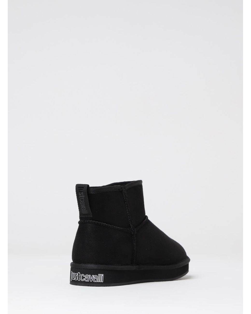 Just Cavalli Black Flat Ankle Boots