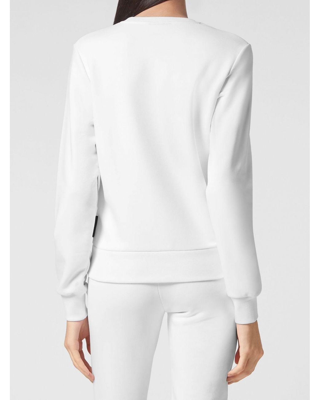 Philipp Plein Gray Crewneck Jersey Jumper With Contrast Logo