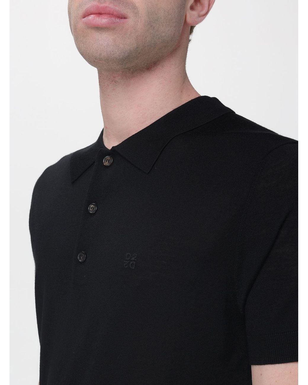 DSquared² Black Knit Polo Shirt for men