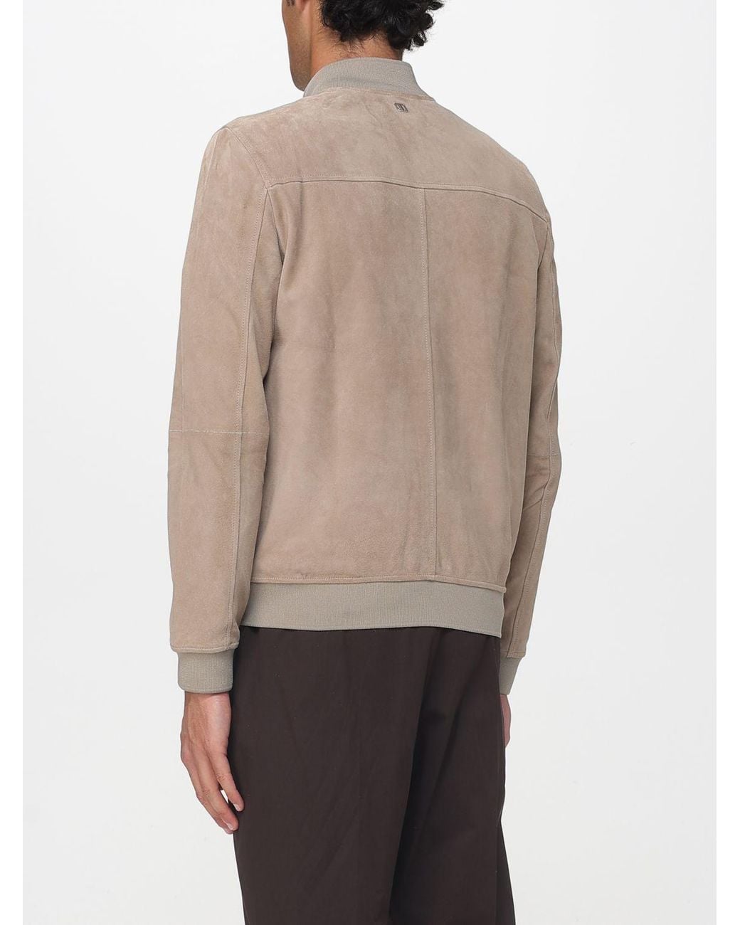 DUNO Natural Octane Suede Bomber Jacket for men
