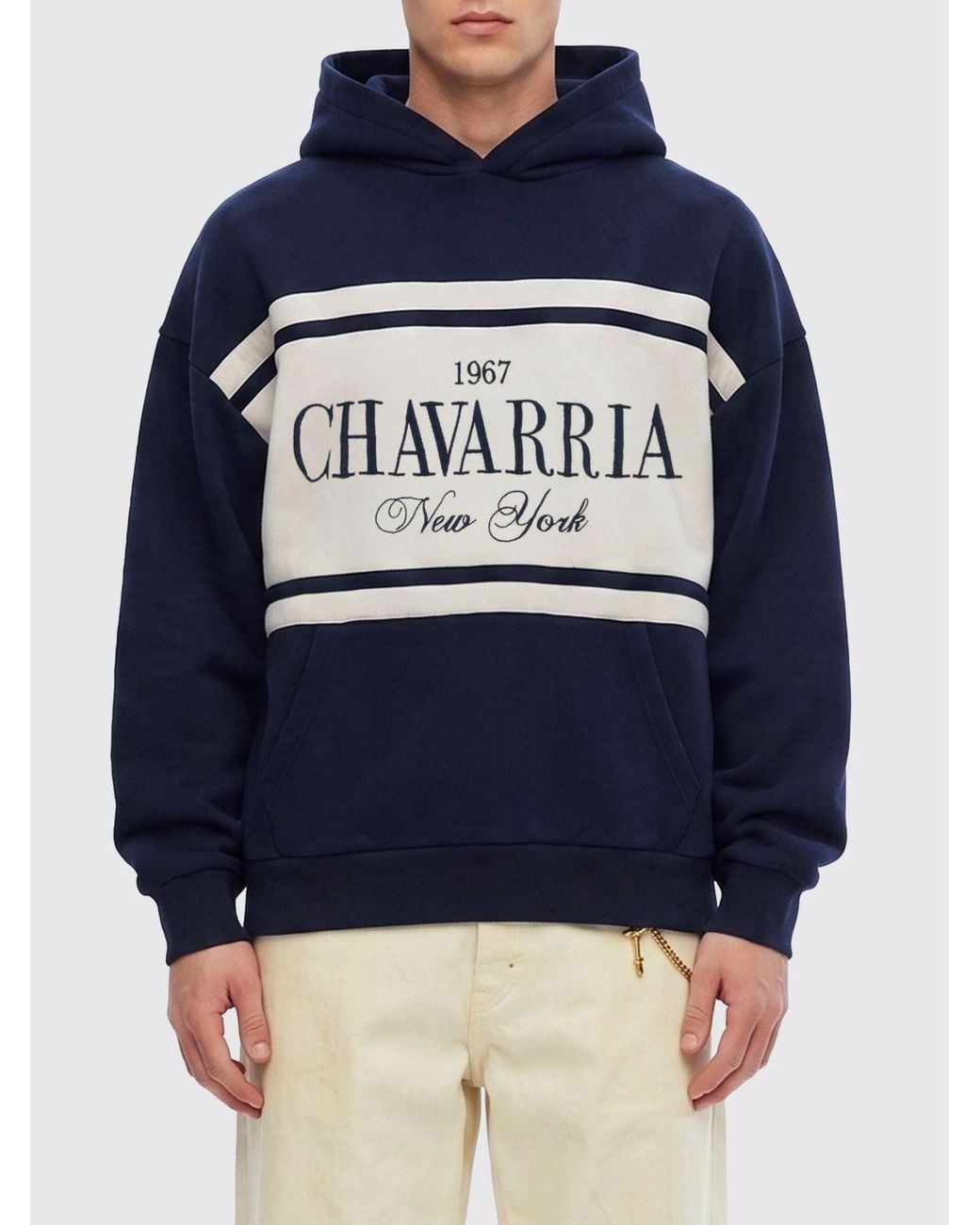 Willy Chavarria Blue Hoodie With Logo for men