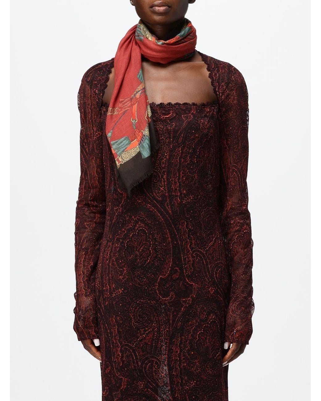 Etro Red Neck Scarf