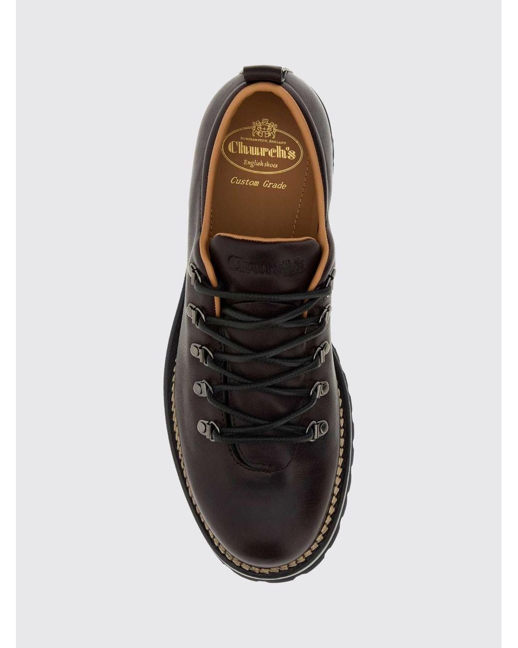 Church's White Smooth Calf Leather Derby Shoes With Serrated Sole for men
