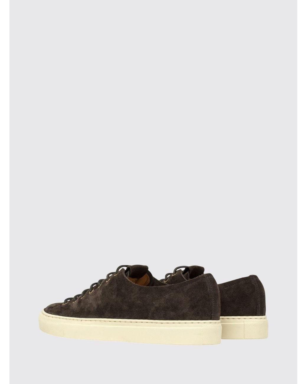 Buttero White Suede Low-Top Sneakers With Embossed Logo And Round Toe