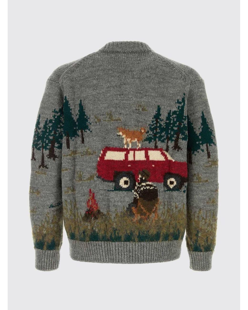 Junya Watanabe Gray Jacquard Cardigan for men