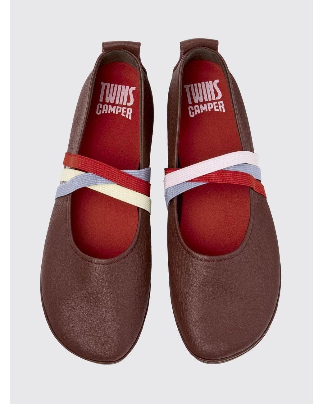 Camper White Twins Leather Ballerinas