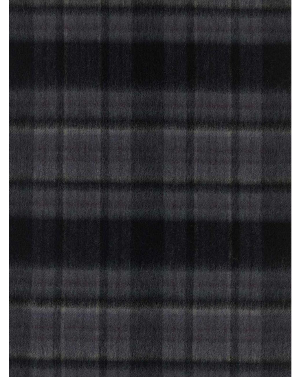 Carhartt Black Parson Check Wool Blend Scarf With Fringed Hem And Logo Patch for men